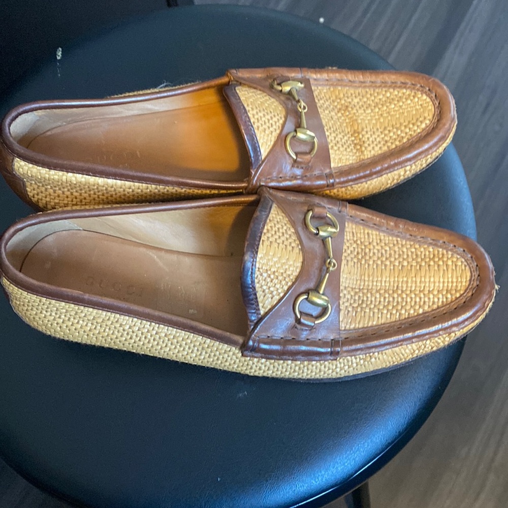 Womens Gucci Straw loafers